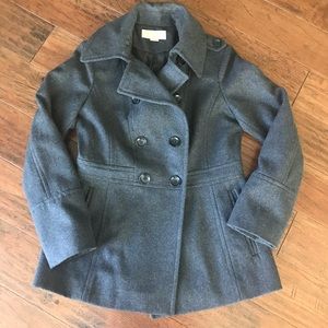 MICHAEL Kors Gray Wool Classic Pea Coat Size Small